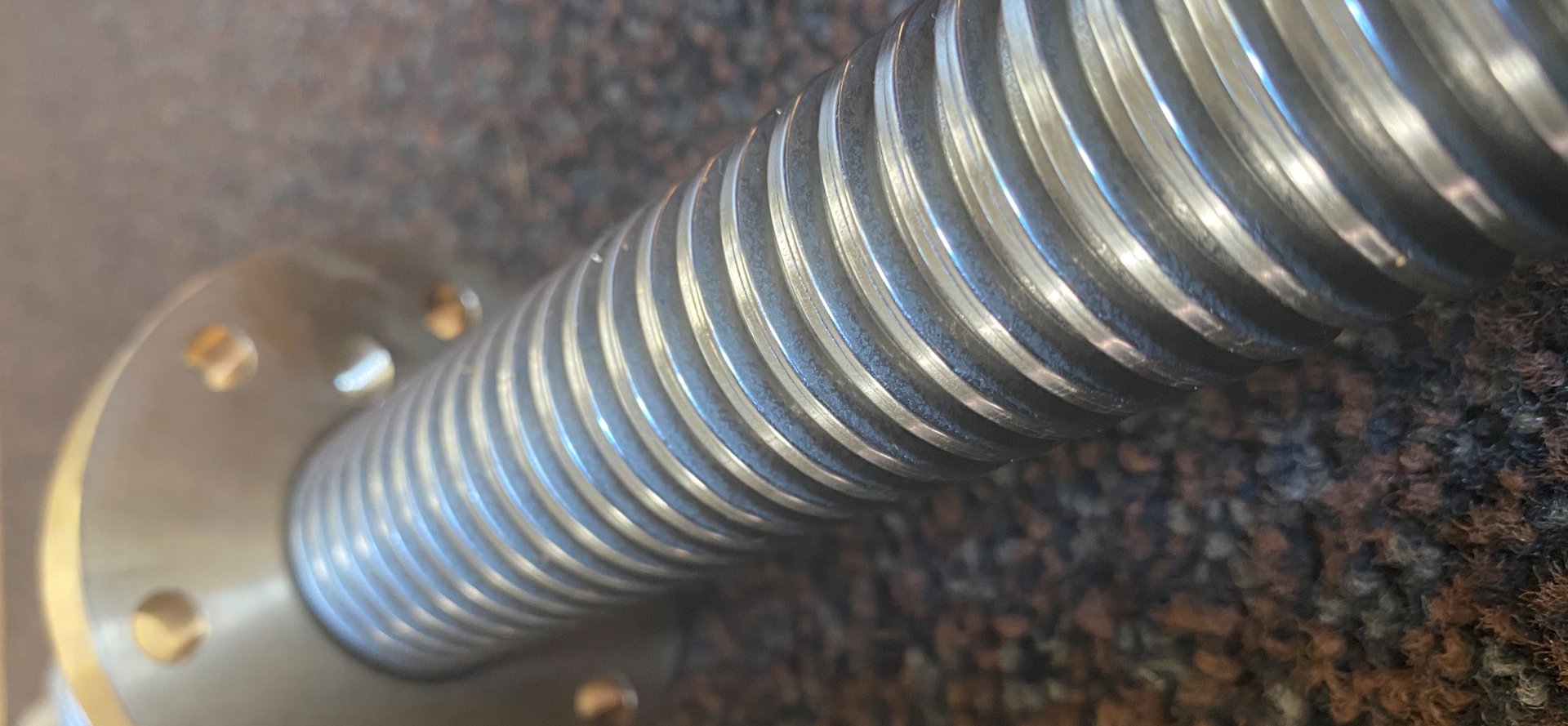 Close-Up of an Acme Threaded Bolt