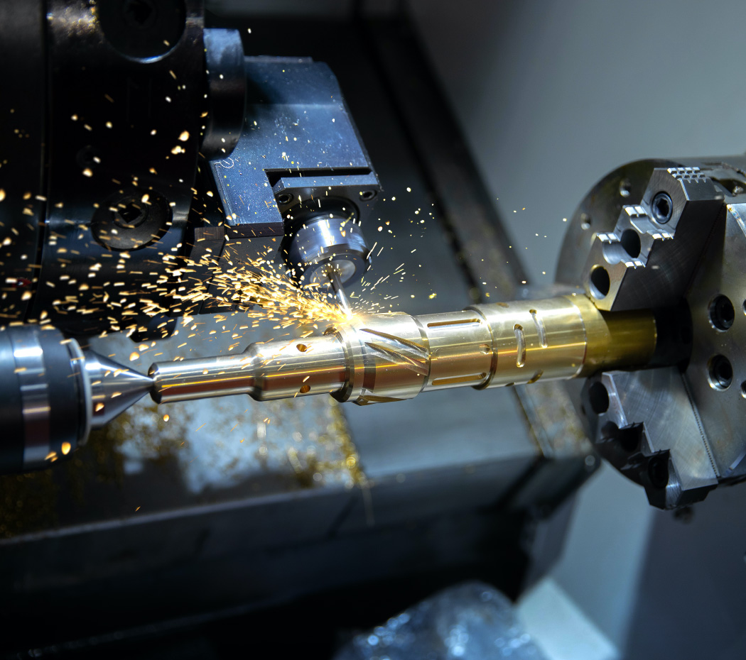 Close-Up of a CNC machine making a part