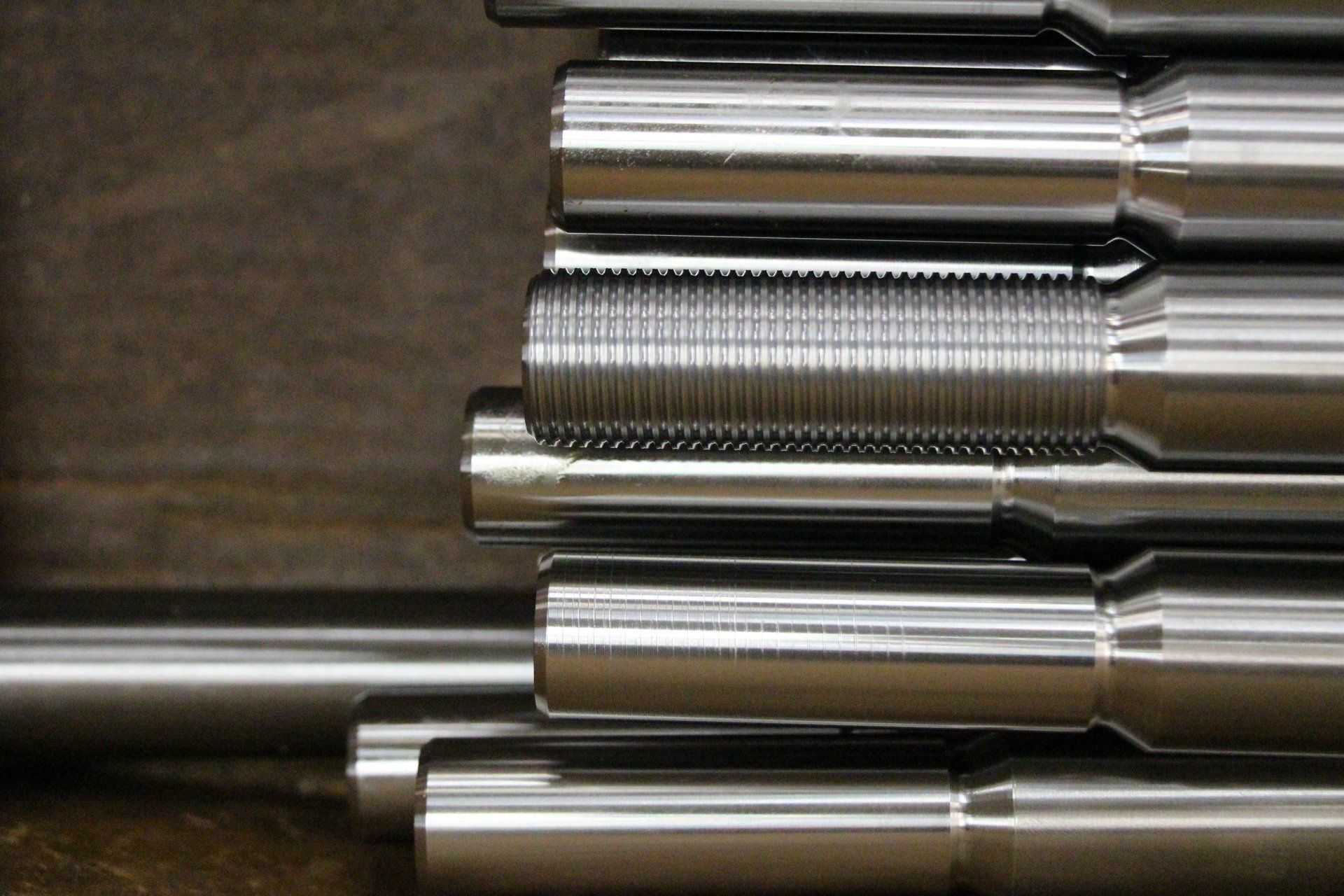 Close-Up of a variety of different threaded bars