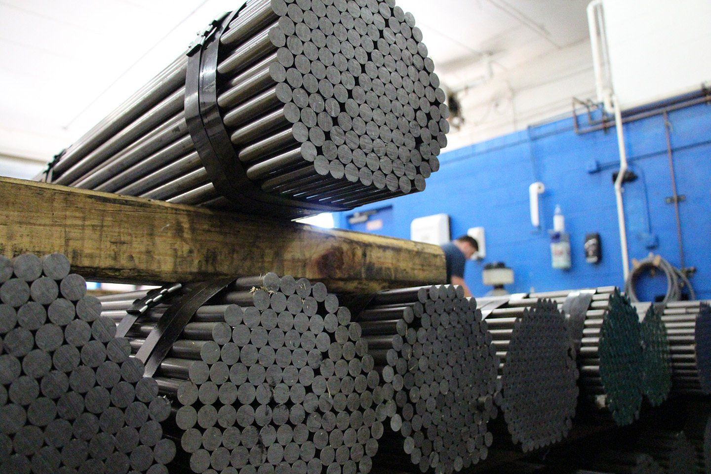 Close-up of shipment of blanks being checked in