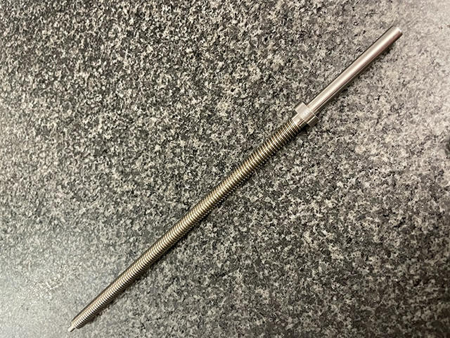 Example of a steel lead screw.